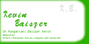 kevin baiszer business card